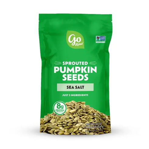 Go Raw Sprouted Pumpkin Seeds with Sea Salt, 22 oz - Premium Snack Bag, Perfect for Snacking, Baking, Cooking, Salads, Resealable Pouch for Freshness, Crunchy Sprouted Seeds for Sharing or Daily Use